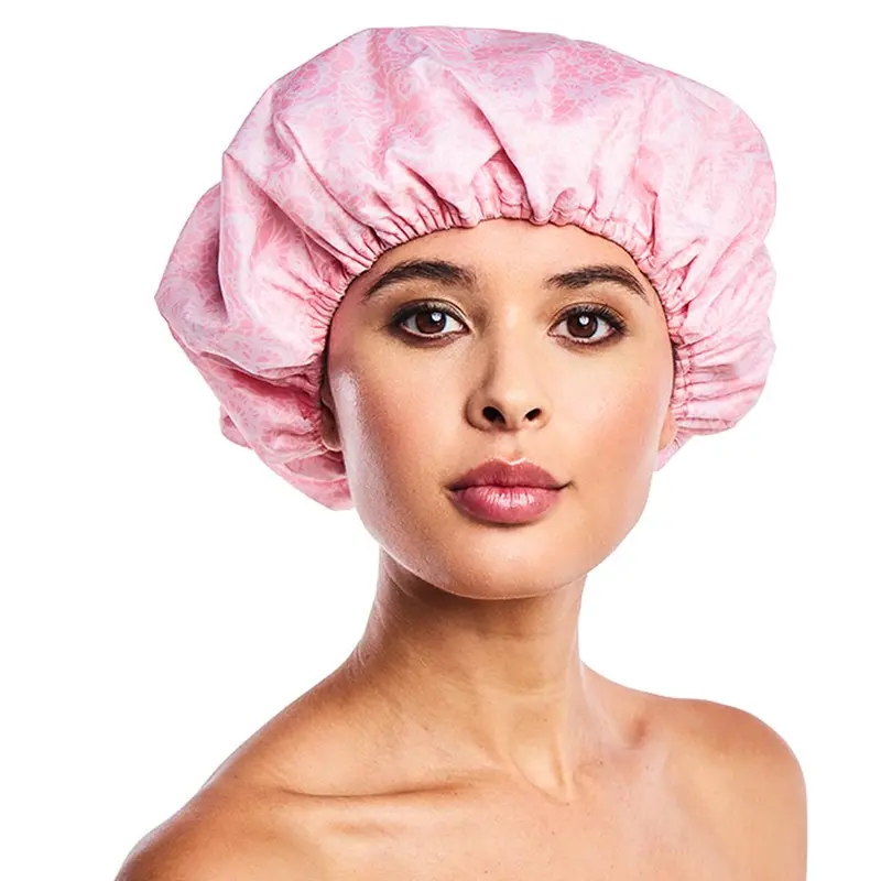 Betty Dain Bonnet de Douche en Nylon Réutilisable – Socialite Rose Dentelle, Grand Taille