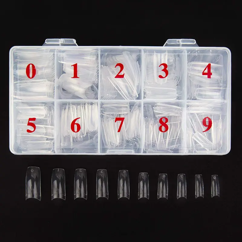 Beuniar – Tips d’Ongles Acryliques Transparents 500 Pièces pour Manucure, Salons et DIY à la Maison