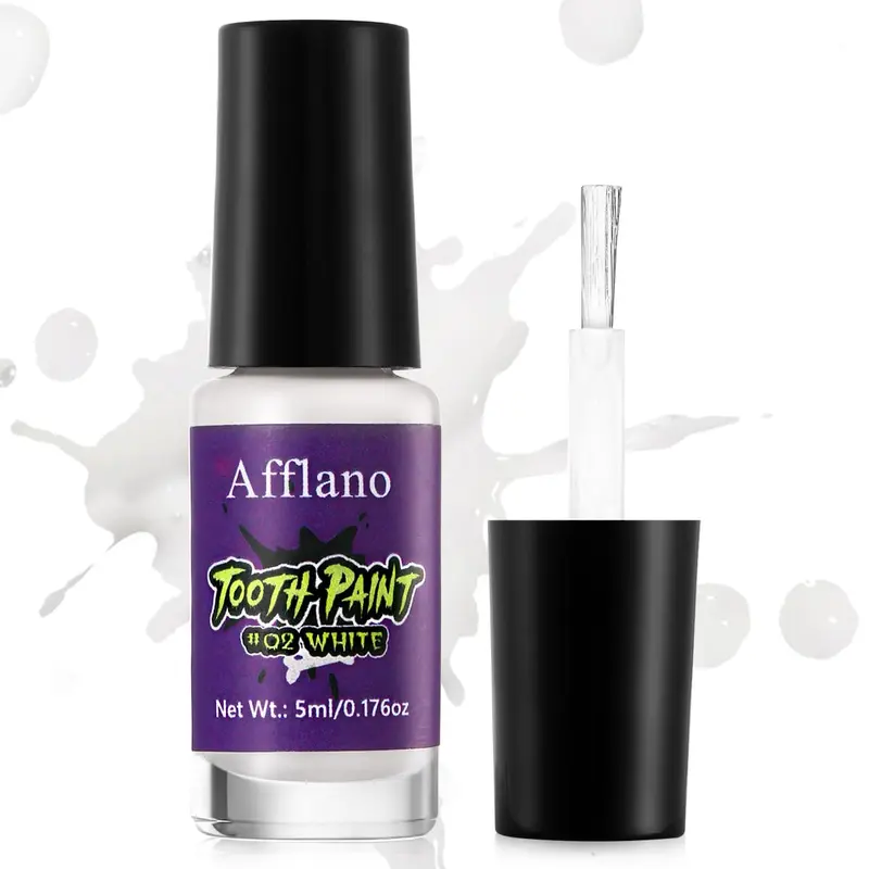BEUSELF Peinture Dentaire Blanche – Teinte Instantanée, Séchage Rapide, Blanc Vampire pour Halloween et Cosplay
