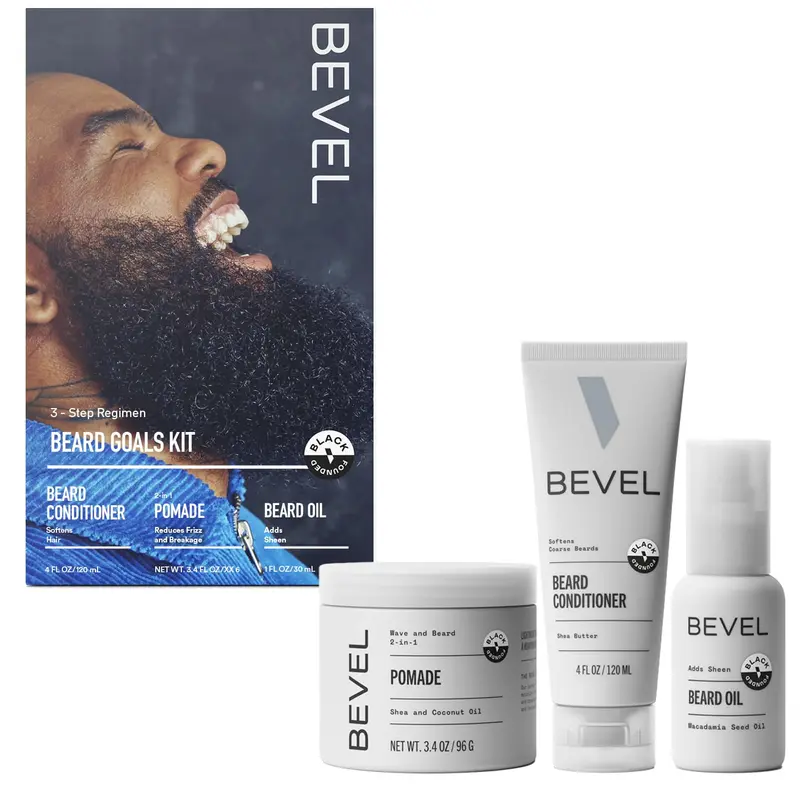 Bevel Coffret Soin Barbe pour Hommes – Huile Barbe, Baume et Pomade Nourrissante