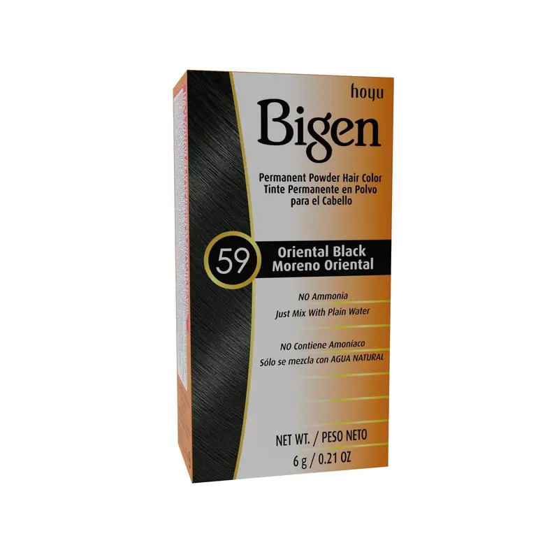 Bigen #59 Oriental Black Poudre Permanente – Pack de 6 Sans Ammoniac