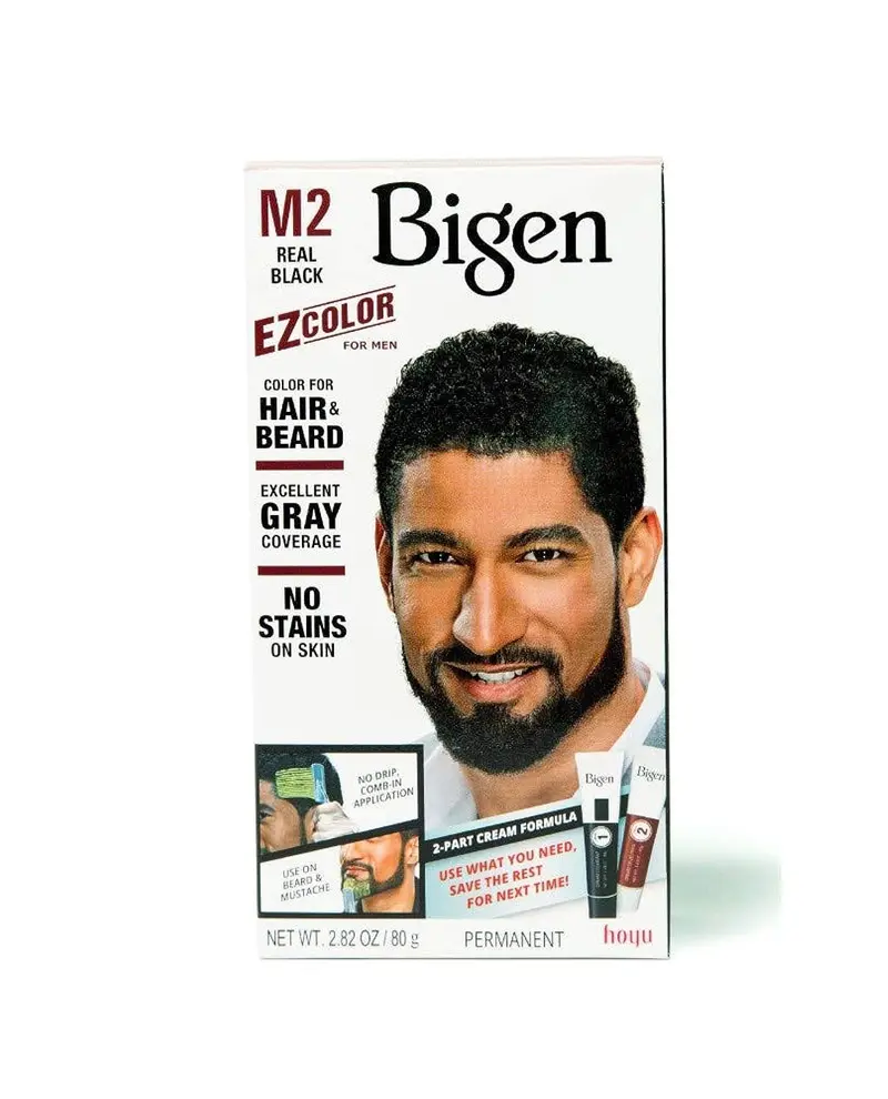 Bigen Ez Color pour Homme M2 – Noir Réel Kit (Pack de 3) – Sans Ammoniac, Faible Peroxyde