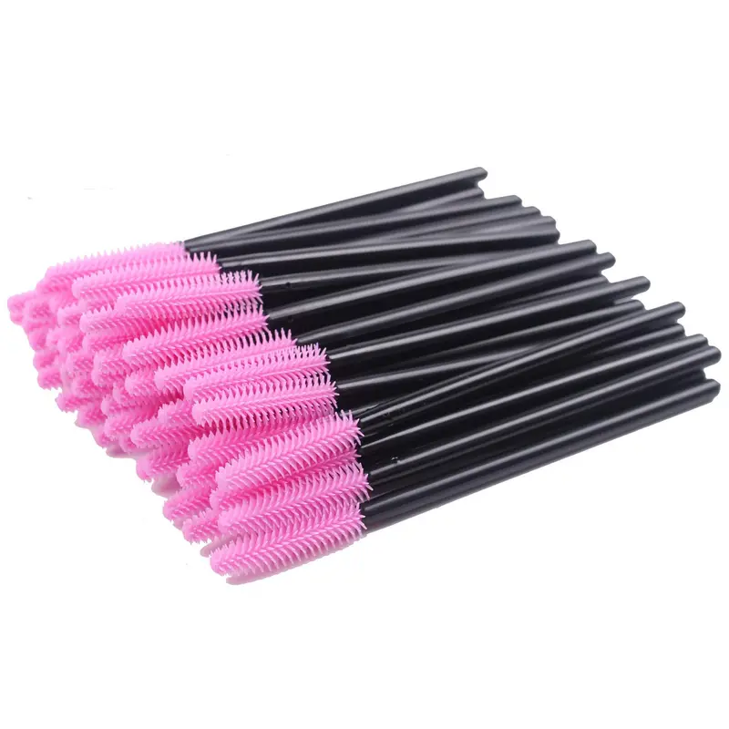 BIHRTC Lot de 100 Brosses Jetables en Silicone – Cils & Sourcils, Hygiéniques et Pliables