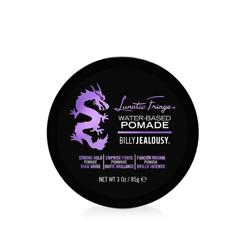 Billy Jealousy Lunatic Fringe Pomade – Forte tenue, brillance élevée, soluble dans l'eau – vegan et cruelty-free | 3 oz