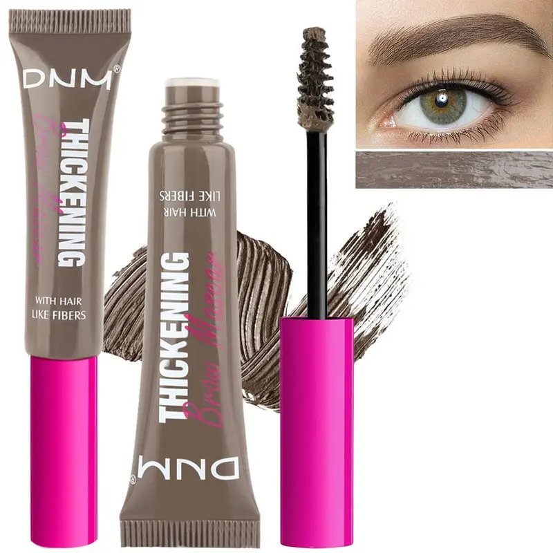 BINGBRUSH Gel teintant sourcils épais – Waterproof, sans transfert – Brun clair/moyen – 2 pièces