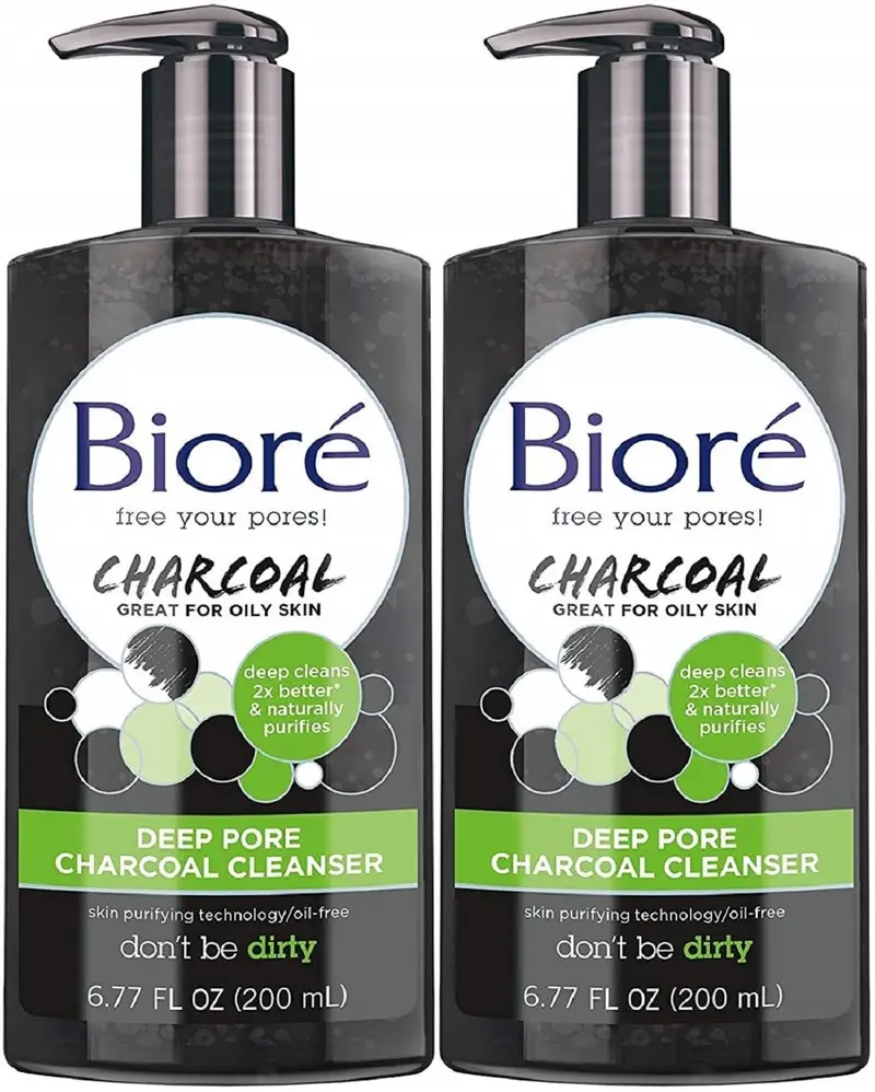 Bioré Nettoyant Charbon pour Pores Profonds – Pack de 2, 200 ml chacun