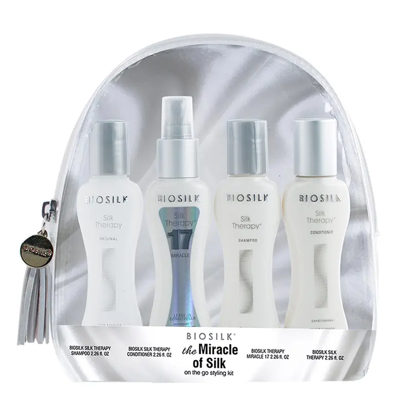 BioSilk Miracle du Soie Kit – Shampooing, Après-Shampooing et Soin Sans Rinçage (2,26 oz chacun)