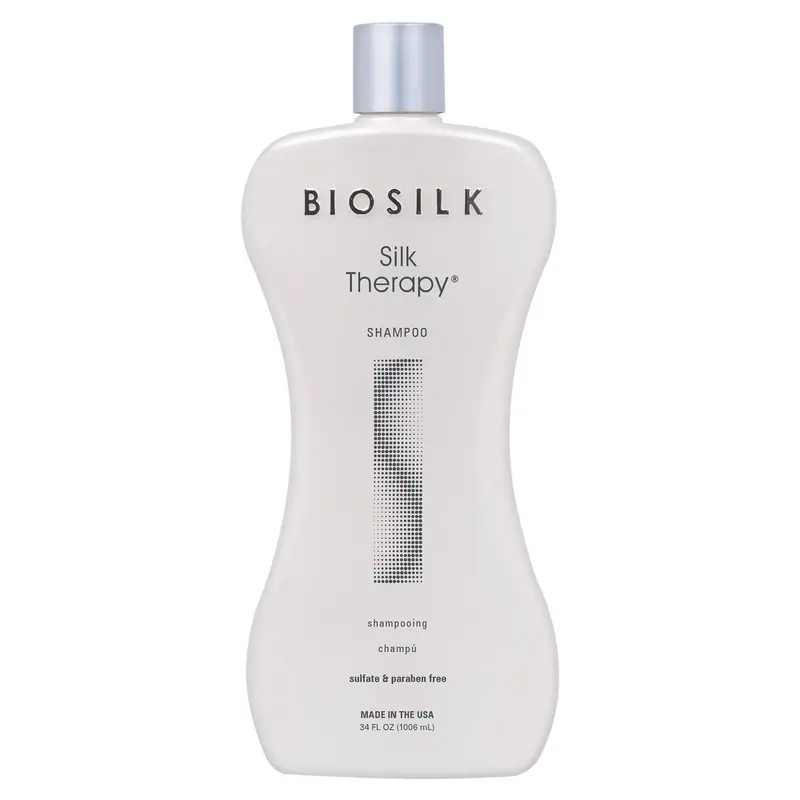 BioSilk Silk Therapy Shampoo – Shampooing Doux Sans Sulfates et Sans Parabènes, Non testé sur animaux, Tous Types de Cheveux, 34 Oz