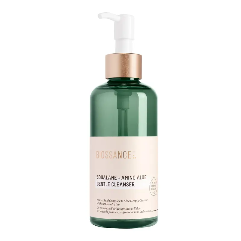 BIOSSANCE Squalane + Amino Aloe Gentle Cleanser – Gel moussant hydratant pour tous les types de peau