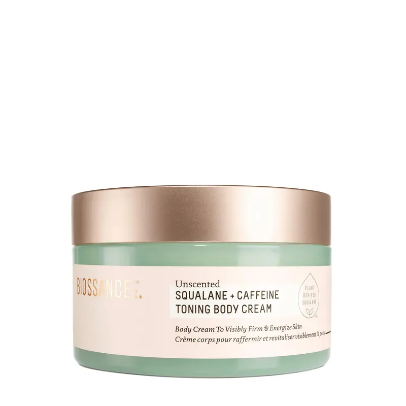 BIOSSANCE Squalane + Caféine – Crème Tonifiante pour le Corps, Vegan et Sans Parfum, 6,7 oz