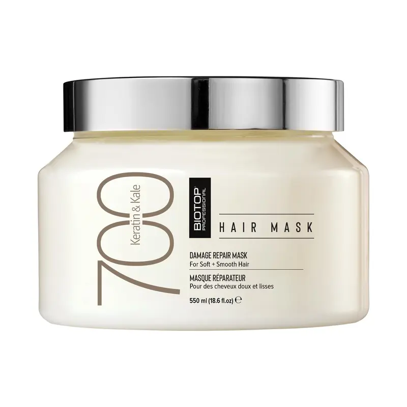 Biotop Professional 700 Kératine + Kale – Masque Cheveux Épais, Secs, Colorés – 18,6 oz