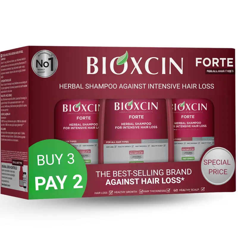 BIOXCIN Shampoing à base de plantes – Anti-chute, fortifiant et nourrissant pour cheveux plus épais