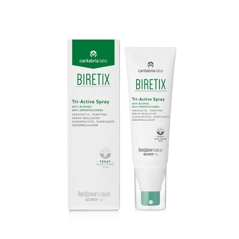 Biretix Tri-Active Spray – Soin corporel anti-brillance et exfoliation