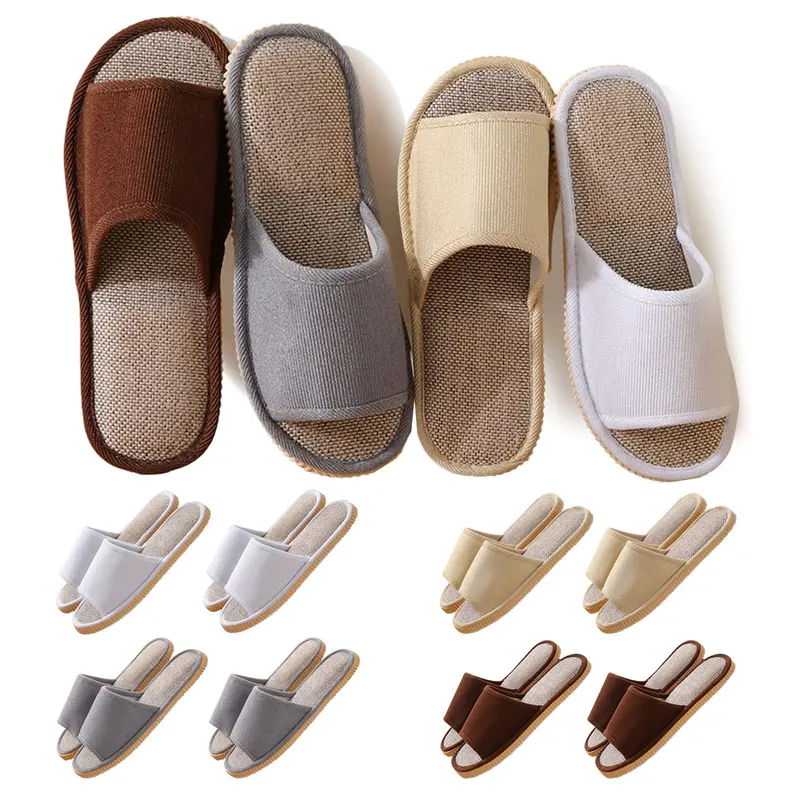 Biroris — 8 Paires Chaussons Jetables pour Invités, Corduroy Multicolores, Tailles Universelles