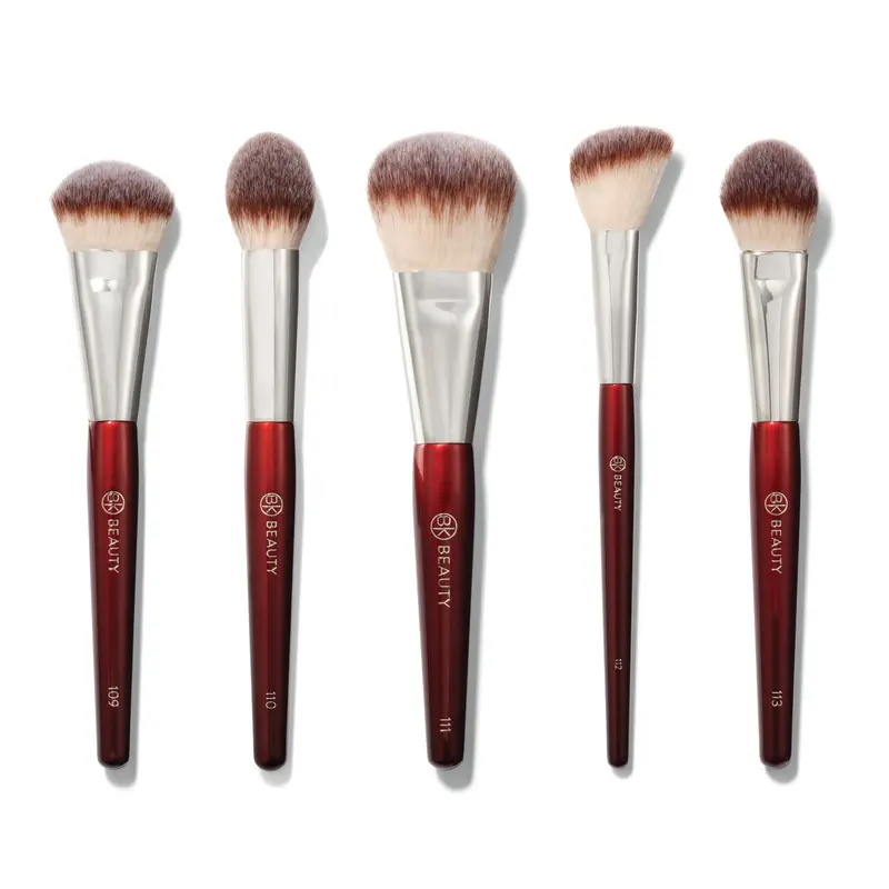 BK BEAUTY – Ensemble visage Core Line (5 pièces) – Pinceaux professionnels pour liquides, crèmes et poudres
