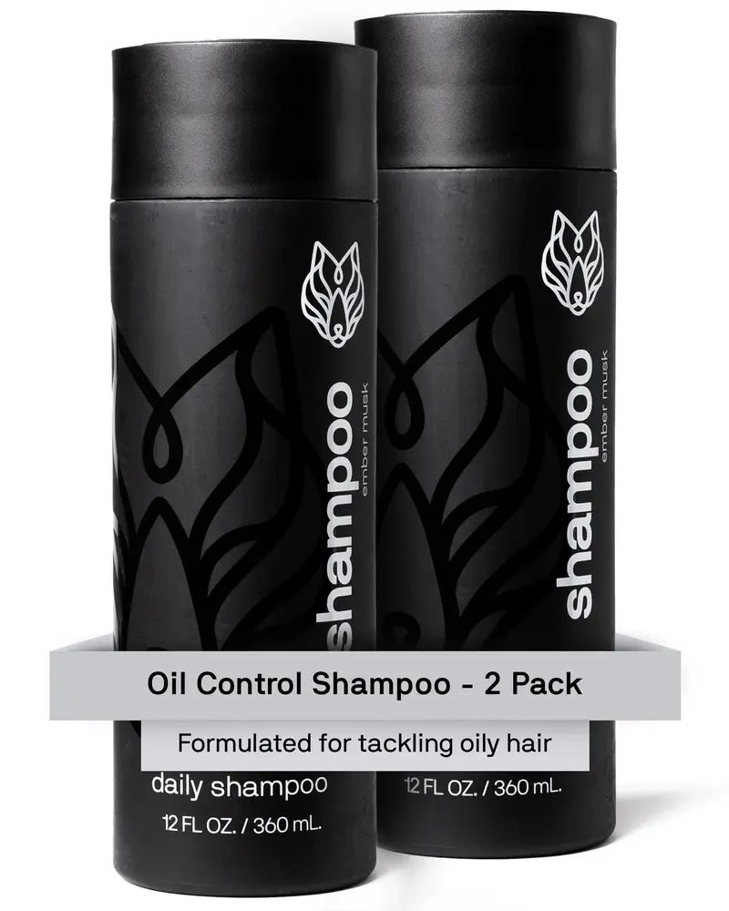 Black Wolf 2-Pack Shampooing Homme – Contrôle de l’Huile, Charbon Actif, 12 oz