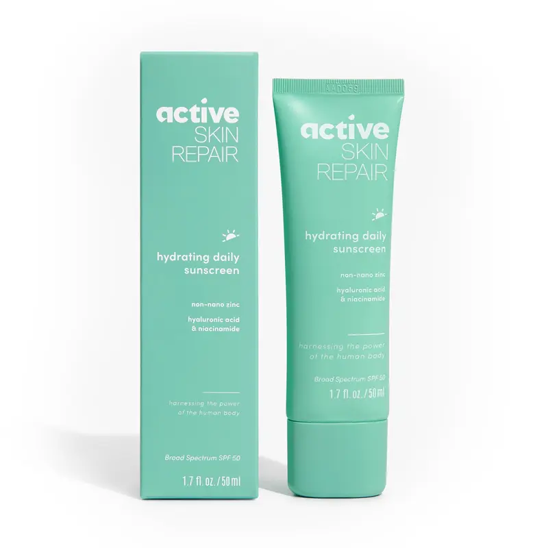 BLDG ACTIVE Active Skin Repair SPF 50 — Écran solaire minéral hydratant, non-nano, 50 ml