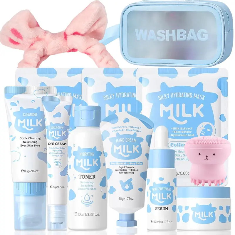 BliBling Milk Soin Lait 12 en 1 pour Filles Ados (8-12 ans) – Hydratation Douce et Routine Complète