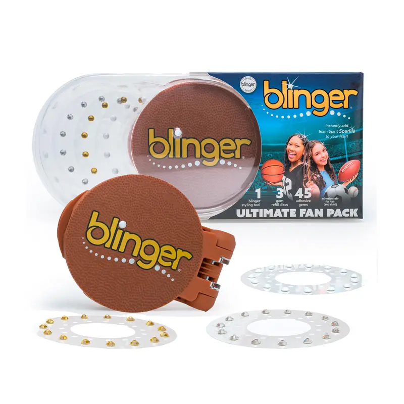 blinger Pack de démarrage ultime pour les supporters – 45 cristaux en verre de précision – tel que vu dans Shark Tank | Outil capillaire sûr pour les supporters de sport