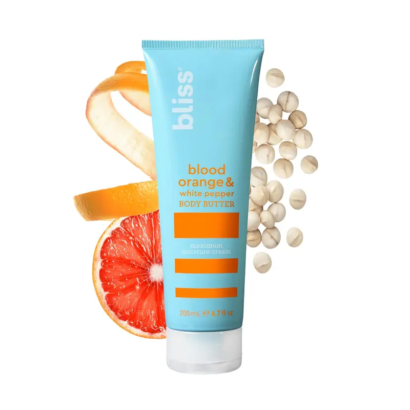 Bliss Beurre Corporel Orange Sanguine et Poivre Blanc — Hydratation Maximale, 198 ml, Végan et Sans Cruauté
