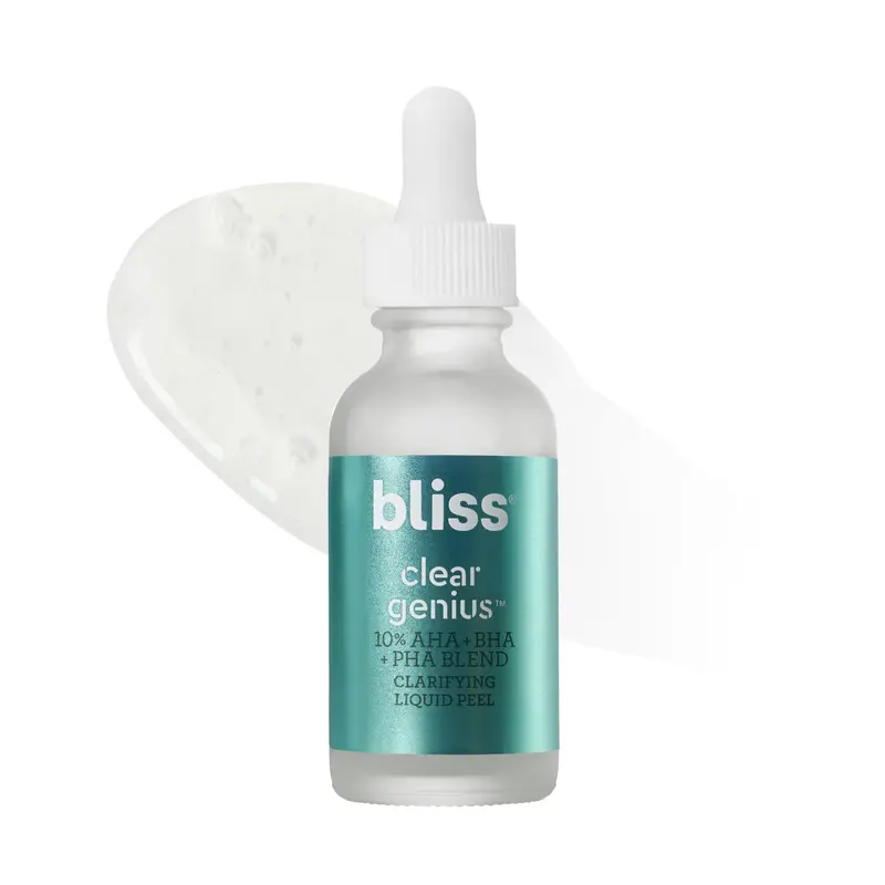 Bliss Clear Genius Peel Clarifiant Nuit – 1 oz | Poros nets et peau plus claire | Sans parfum, végan et non testé sur les animaux