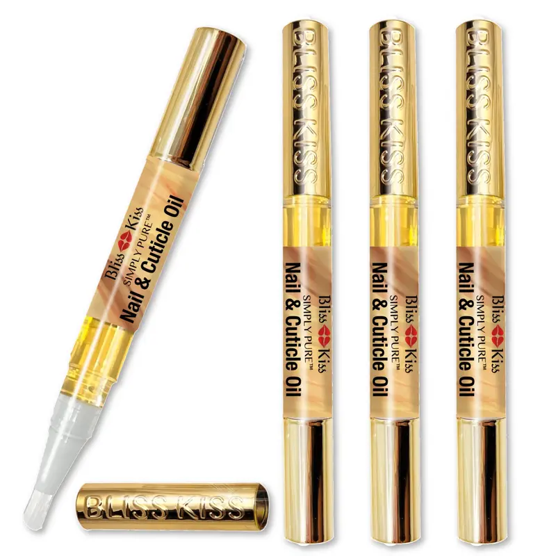 Bliss Kiss | 4 stylos d’Huile Cuticules Vanille – Vitamine E et Jojoba pour Ongles Forts
