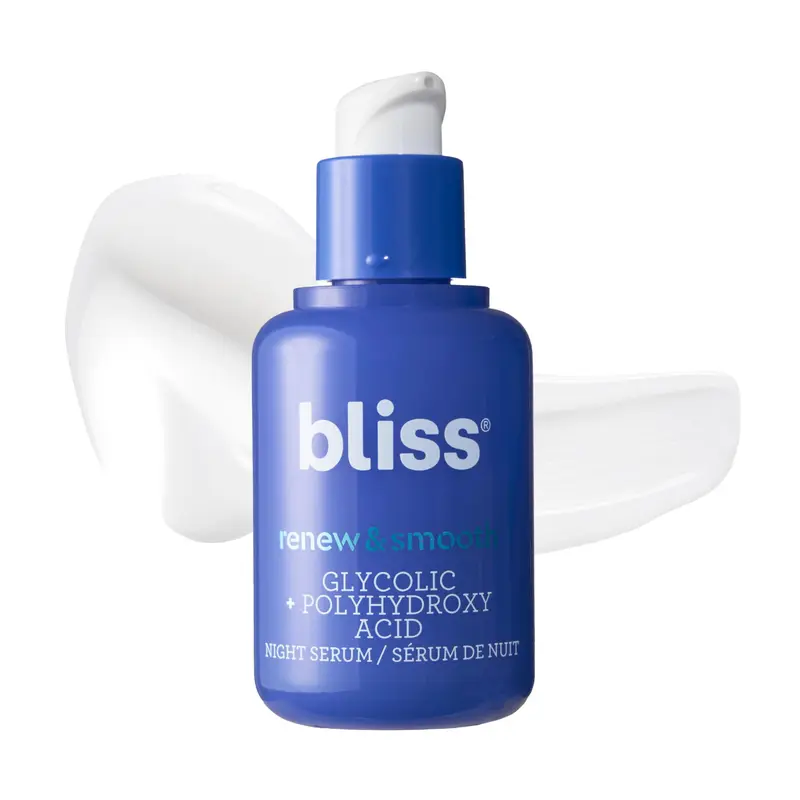 Bliss Sérum Nuit Glycolique + Polyhydroxy — Renouvellement et Lissage de la Peau — Hydratation Squalane — Végan & Cruelty-Free — 30 ml