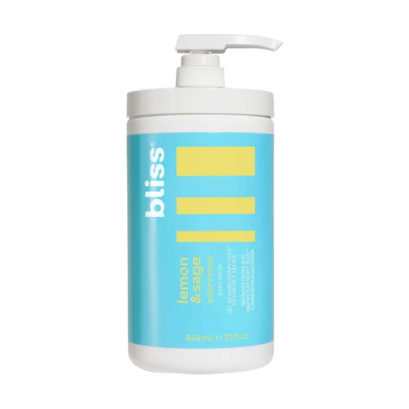 Bliss Soapy Suds Gel Douche Citron-Sauge – 32 oz | Hydratation Douce, Sans Parabènes, Végane & Sans Cruauté