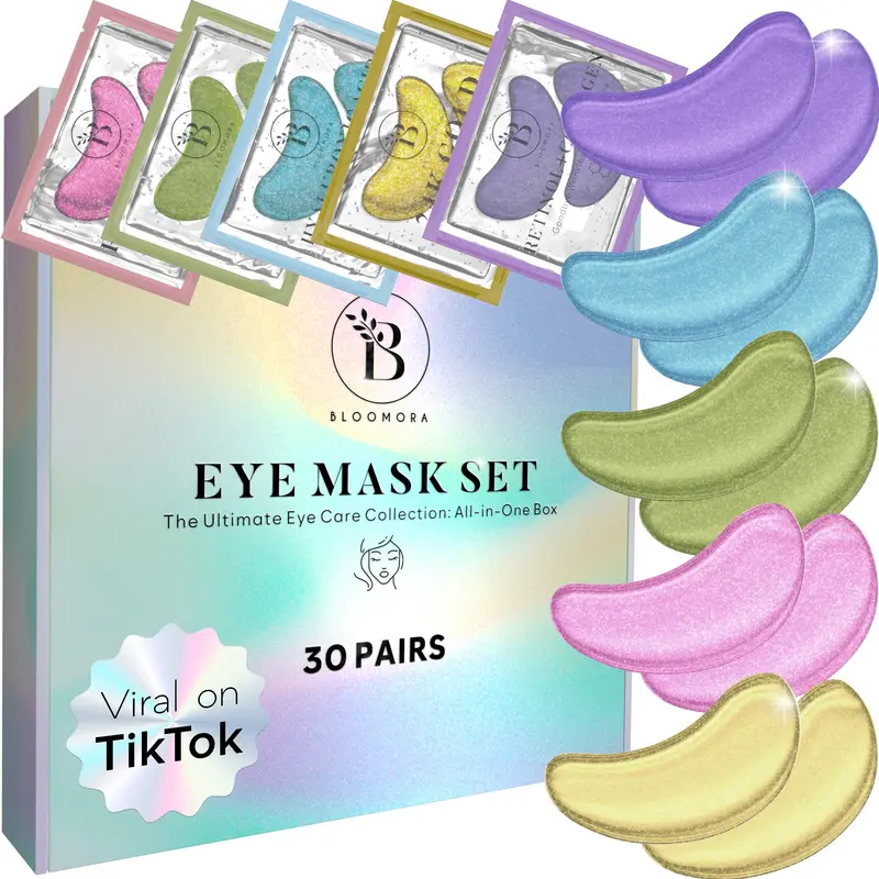 BLOOMORA Variety Patchs Yeux (30 Paires) – Pour Cernes et Poches – Masques Contour des Yeux
