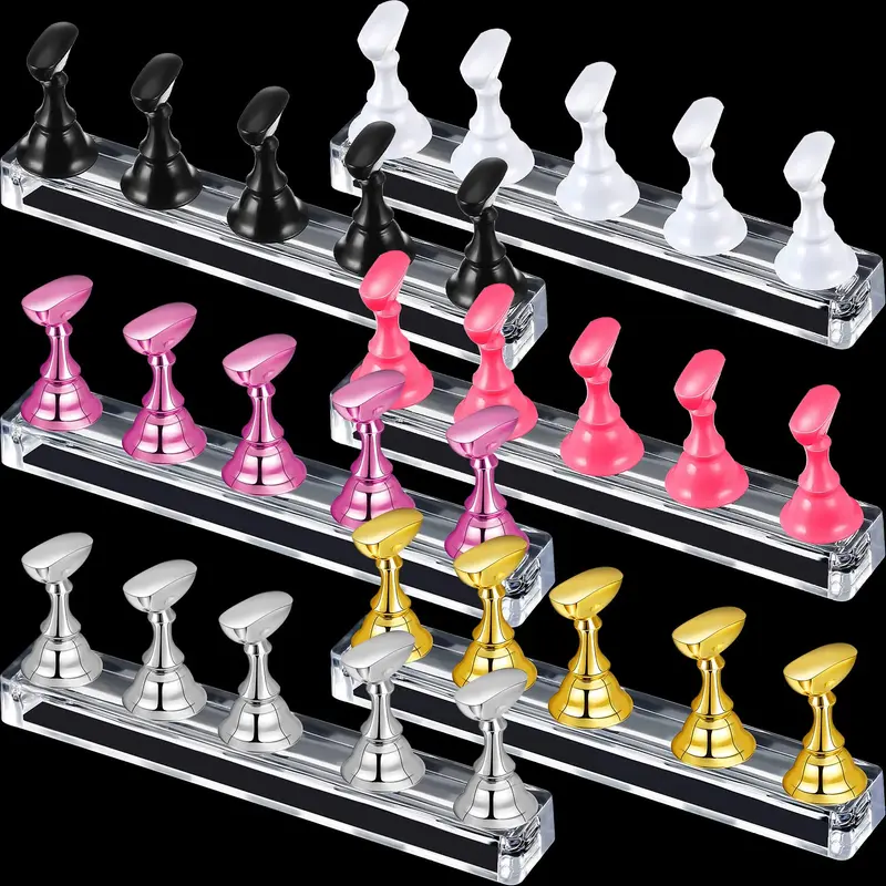 Blulu – 6 ensembles de présentoirs magnétiques pour embouts en acrylique – démonstration et pratique de manucure