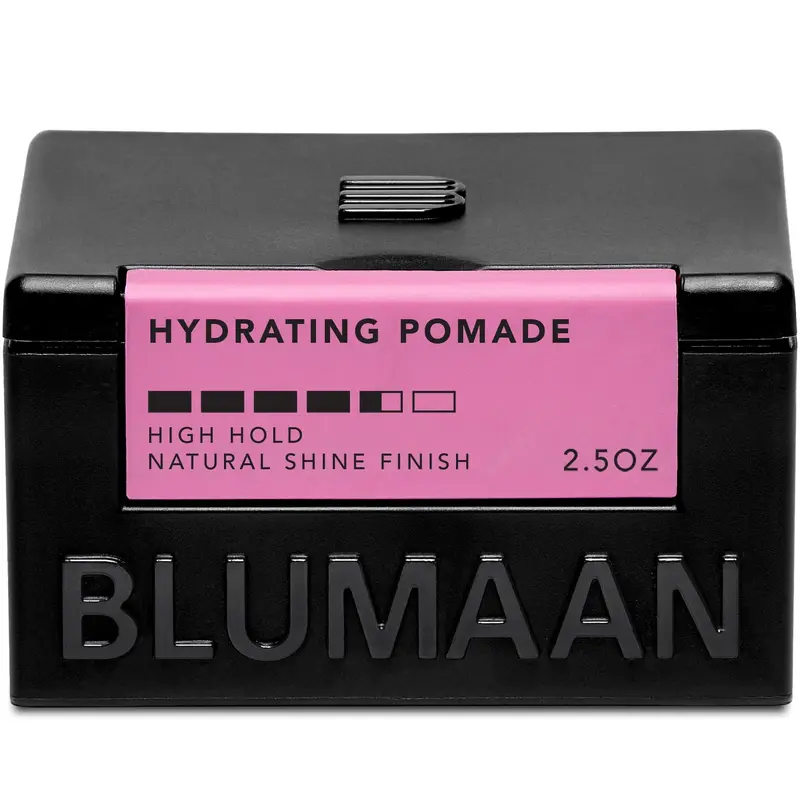 BluMaan Hydrating Pomade – Haute tenue, brillance naturelle – Base eau, lavage facile – 2,5 oz