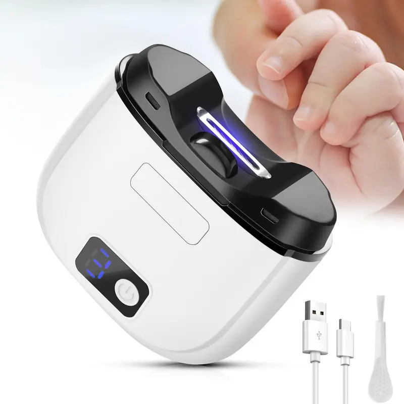 bmdyjk Set Lime et Coupe-Ongles Électrique – Rechargeable par USB, 3 Vitesses, Écran LCD, Étui