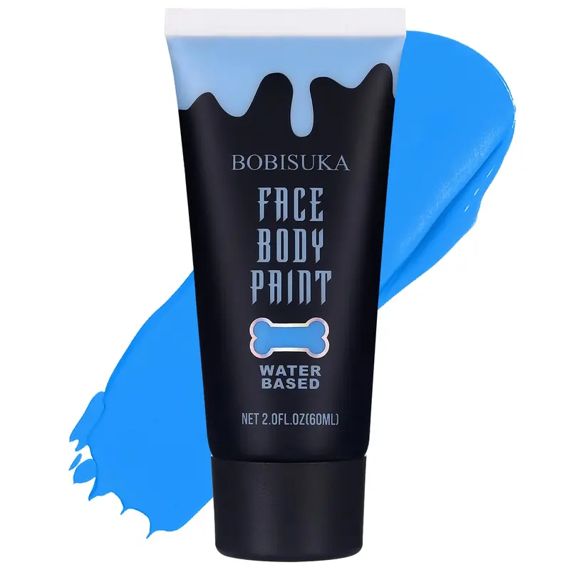 BOBISUKA Peinture Visage et Corps Bleu – À Base d'Eau, Non Toxique et Lavable