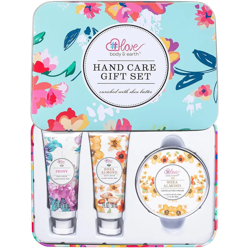 BODY & EARTH # LOVE Coffret Crème Mains – Cadeau pour Elle, Saint-Valentin et Fête des Mères, Format Voyage