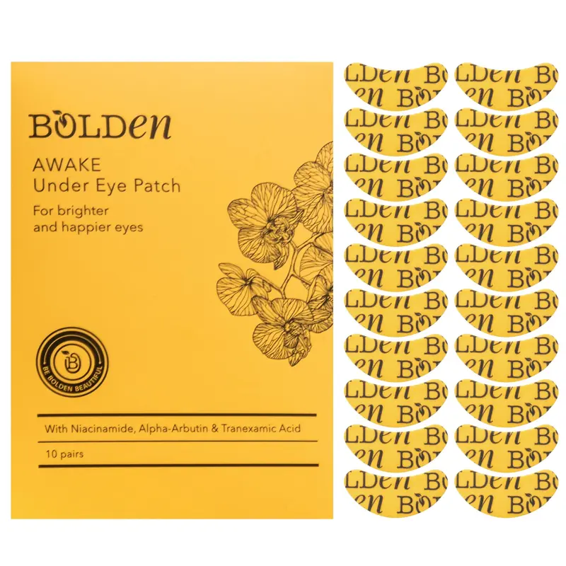 BOLDEN Awake Patch Contour des Yeux – Éclat et Poches | Niacinamide, Alpha Arbutin, Acide Tranexamique & Vitamine C | 10 Paires