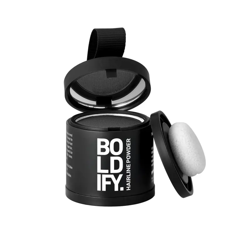 Boldify Poudre Ligne Frontale (Format Large, 10 g) – Couverture des Racines Gris Foncé – Camouflage Calvitie – 24 h Résistante aux Taches