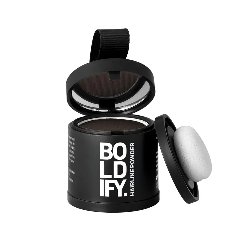 Boldify Poudre pour ligne frontale (GRAND FORMAT, 10 g) - Correction des racines et couverture des gris - Poudre capillaire pour femmes et hommes - Résistance aux taches 24 h - Brun Foncé