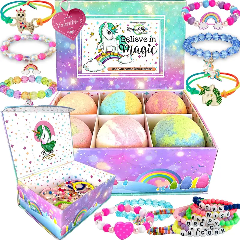 Bombe de bain licorne avec bijoux et boîte – Mineral Me California