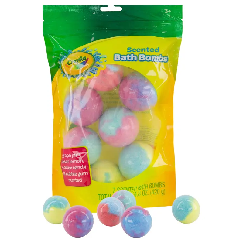 Bombes de Bain Crayola Colorées et Parfumées par Taste Beauty – Pour Enfants, Non Toxiques et Multicolores