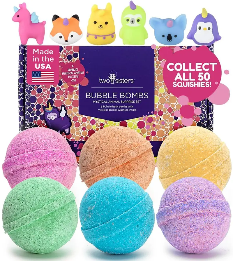 Bombes de Bain Mystiques Deux Sœurs – Lot de 6 avec Surprise Animale