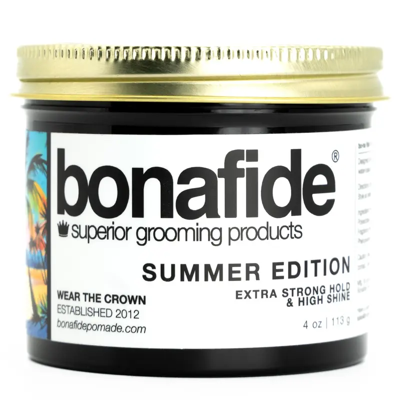 Bona Fide Pomade Édition Été – Tenue Extrême, Brillance Élevée, Base Eau, Parfum Ananas-Melon