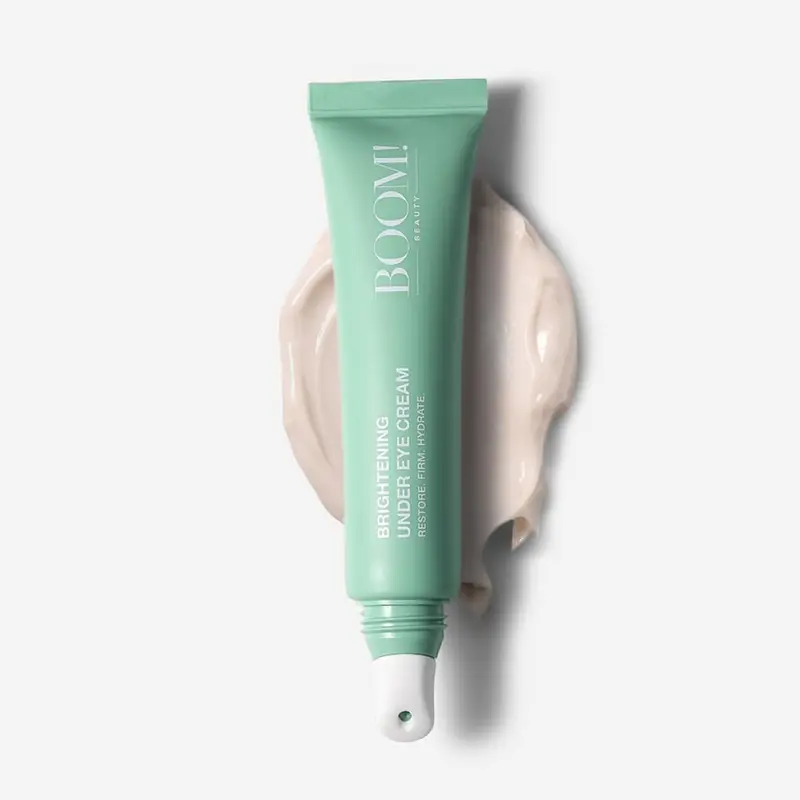 BOOM! Awaken Crème Yeux Refroidissante — Poches et teint irrégulier, vitamine C, réglisse, menthe sauvage, thé vert et acide hyaluronique | Formule végan 0,5 oz