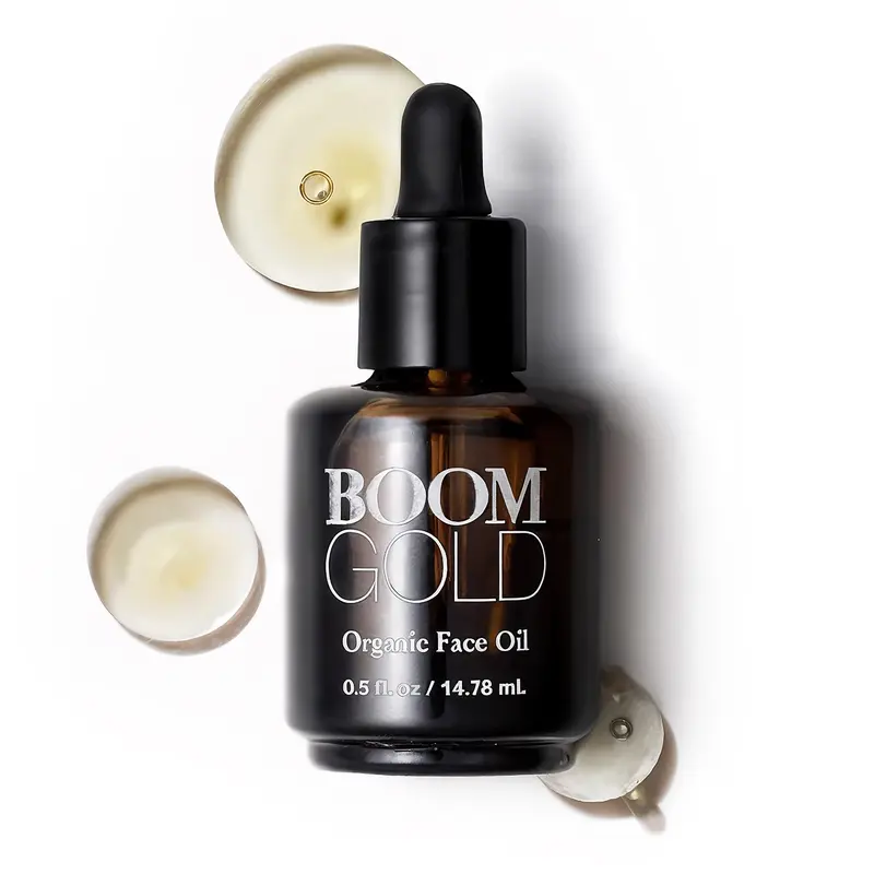 Boom Gold™ Huile Visage légère et luxueuse – ingrédients biologiques | Boom Beauty par Cindy Joseph (0,5 oz)