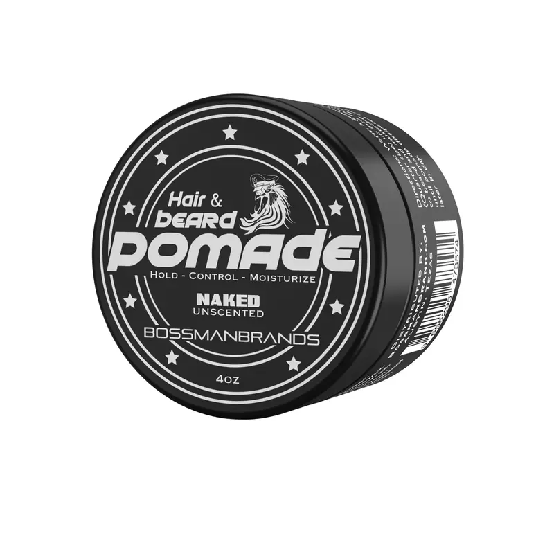 Bossman Pomade Cheveux et Barbe Naked – Fixation Moyenne et Hydratante – Sans Parfum – Fabriqué aux États-Unis