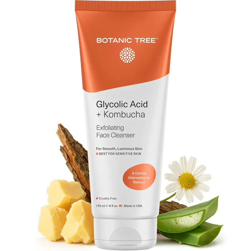 Botanic Tree Gel Nettoyant Glycolique au Kombucha – Probiotiques et Antioxydants pour la Peau