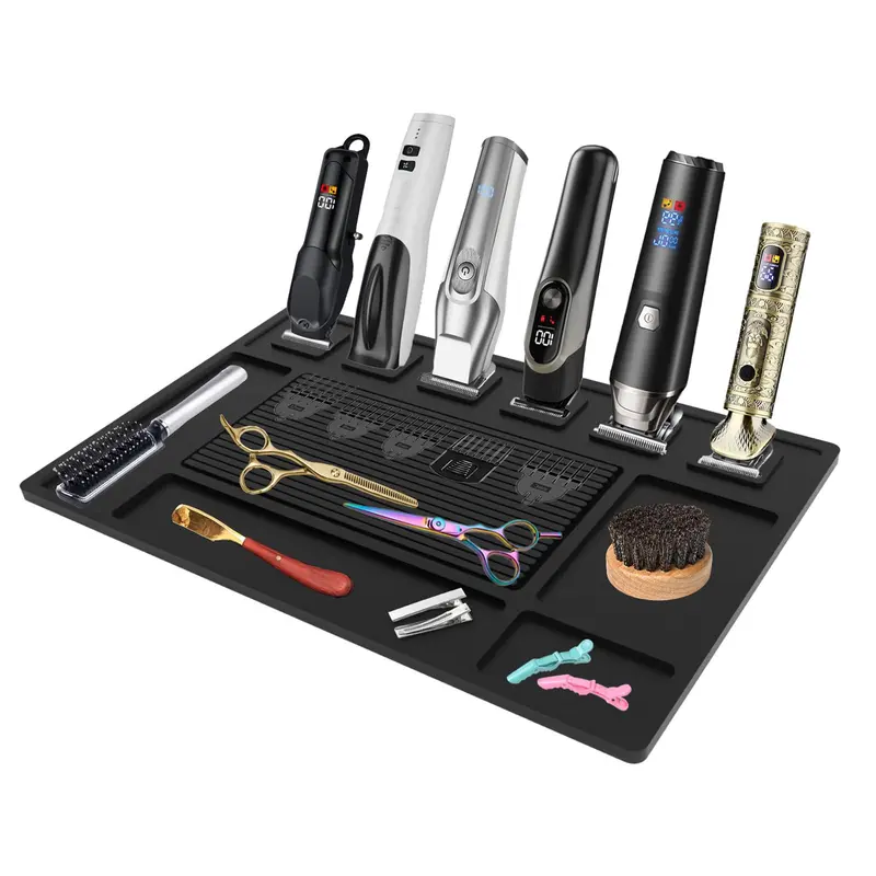 Botyboty Mat Barbier Magnétique – 6 Aimants et Organisateur d’Outils pour Station Barbière