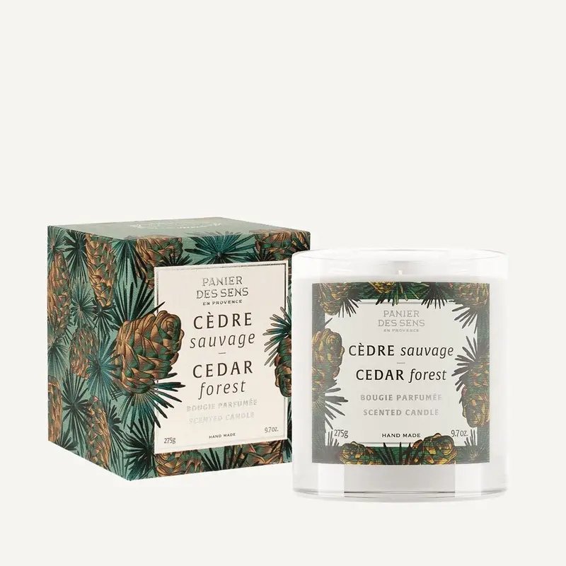Bougie parfumée cire végétale - Parfum Cèdre Sauvage 275g