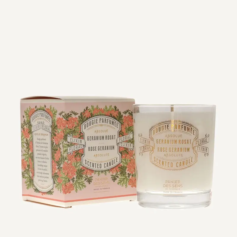 Bougie Parfumée - Parfum Géranium Rosat 180g