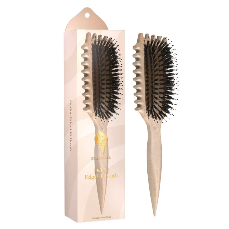 Bounce Curl Define EdgeLift Brosse - Outil 5-en-1 pour Boucles Définies et Frisottis Réduits, Couleur Tan