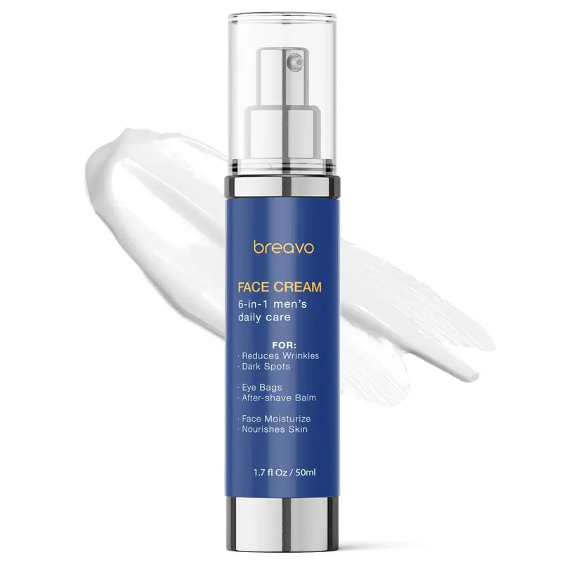 Breavo 6 en 1 Crème Visage Homme – Hydratation Matifiée & Anti‑âge (50 ml)